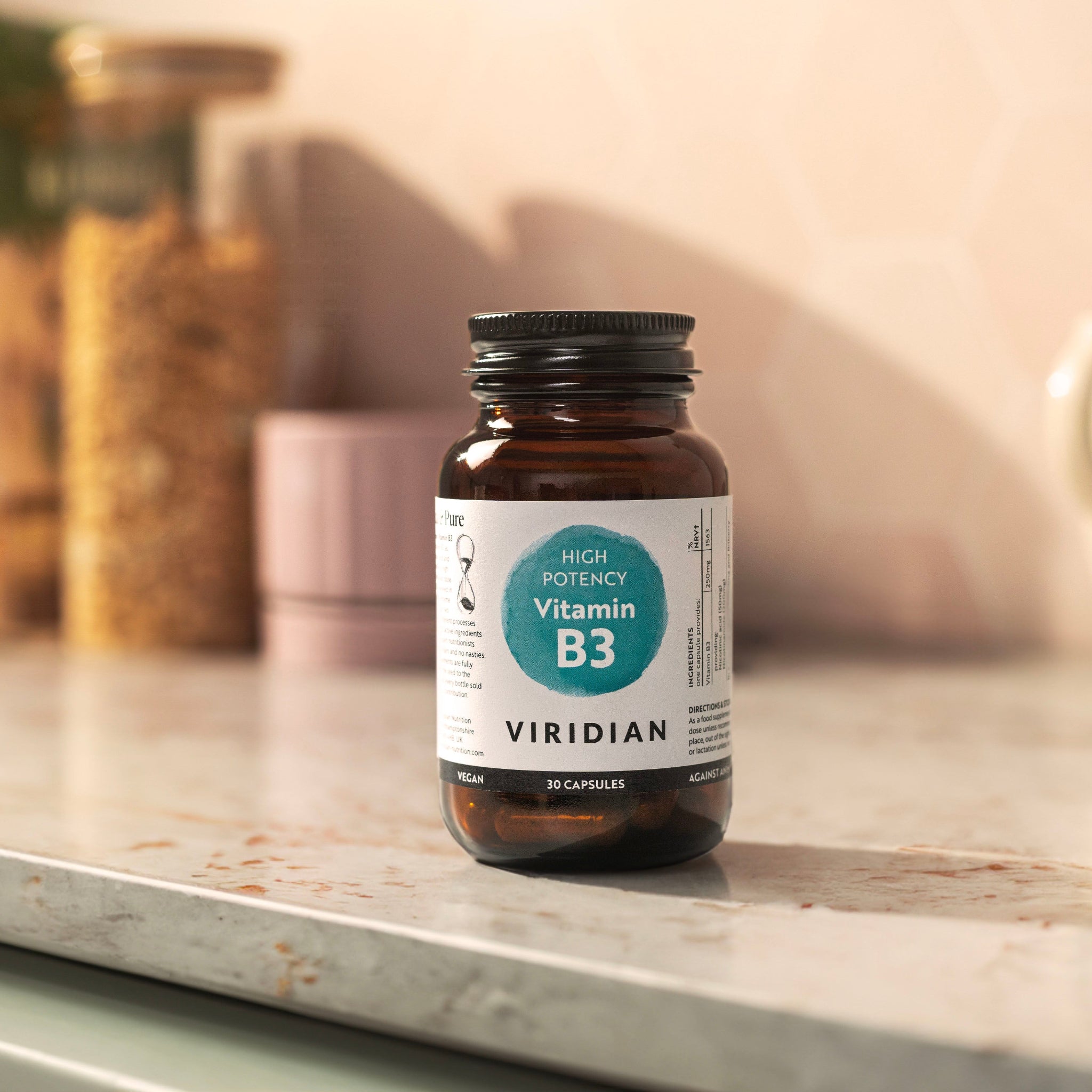 Viridian vahva B3-vitamiini 250 mg 30 kaps