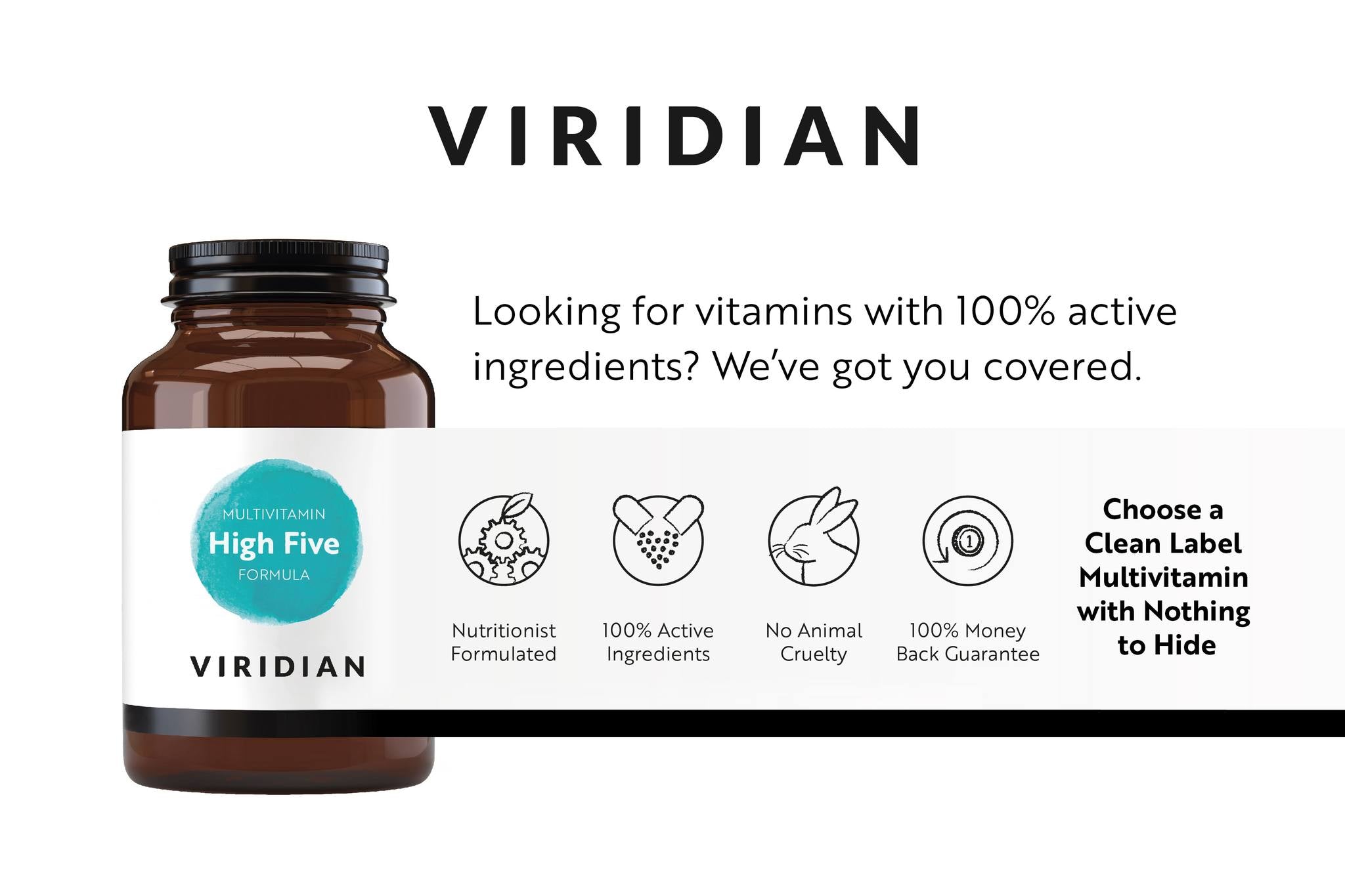 Viridian High Five monivitamiini (High Five Multivitamin & Mineral Formula)